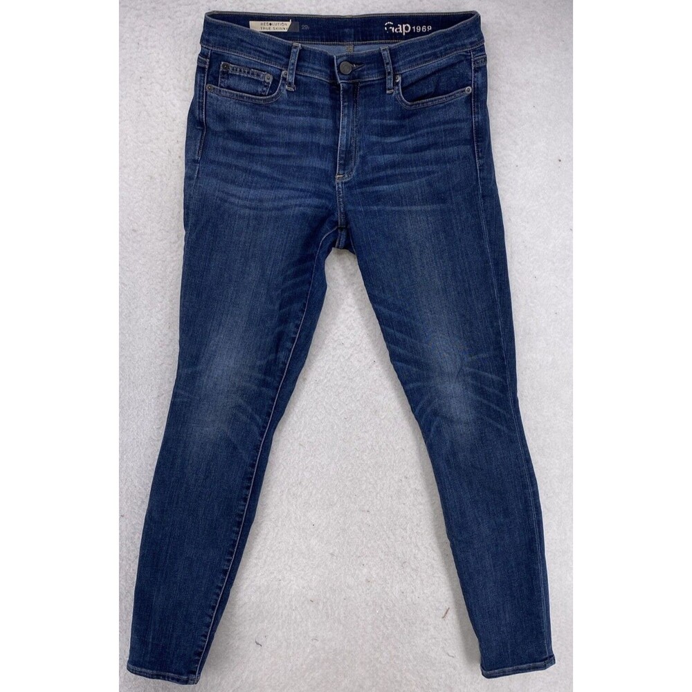 Gap 1969 Resolution True Skinny Jeans Womens 29 Regular Rich Indigo Blue Stretch